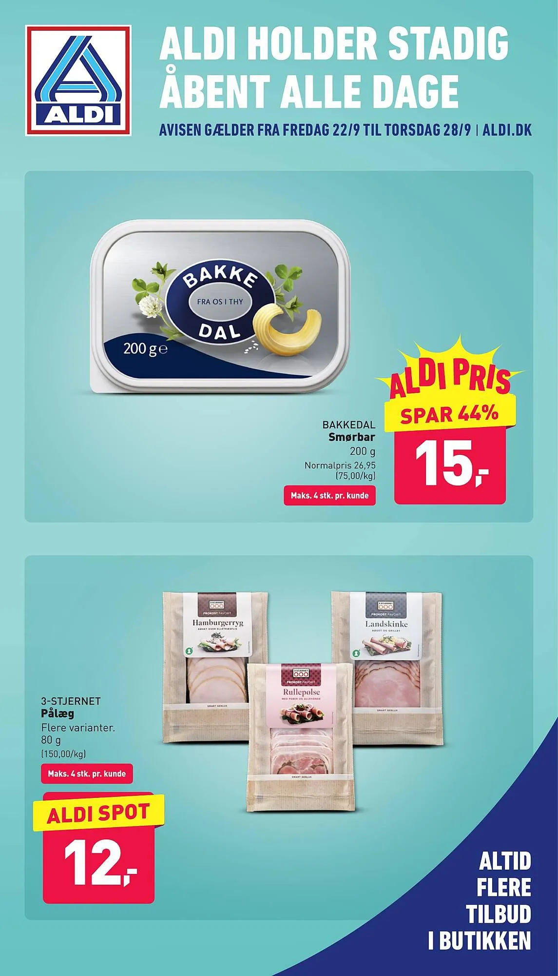 ALDI tilbudsavis Gyldig indtil 22. september - 28. september 2023 - tilbudsavis side 1