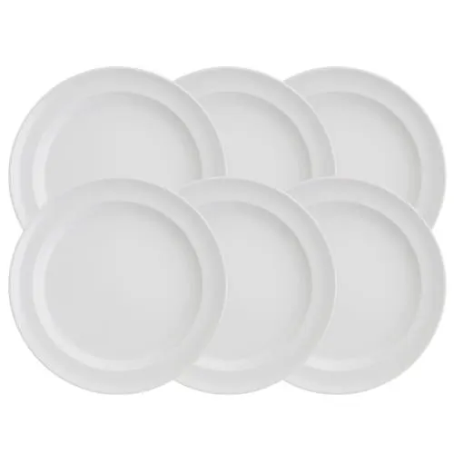 Hvidpot tallerkener - 6 stk.