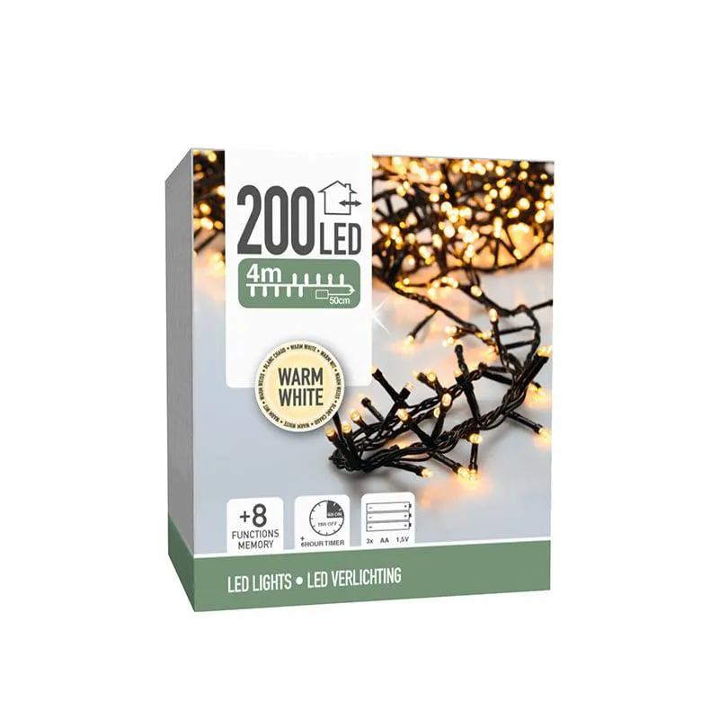 Klyngelyskæde 200 LED