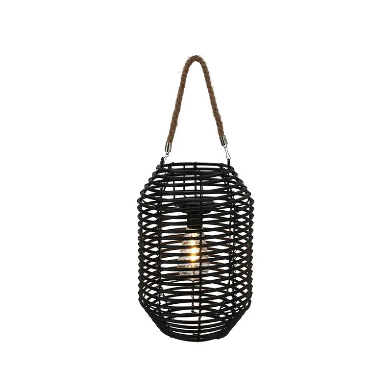 Solar lanterne sort 22 x 22 x 33 cm