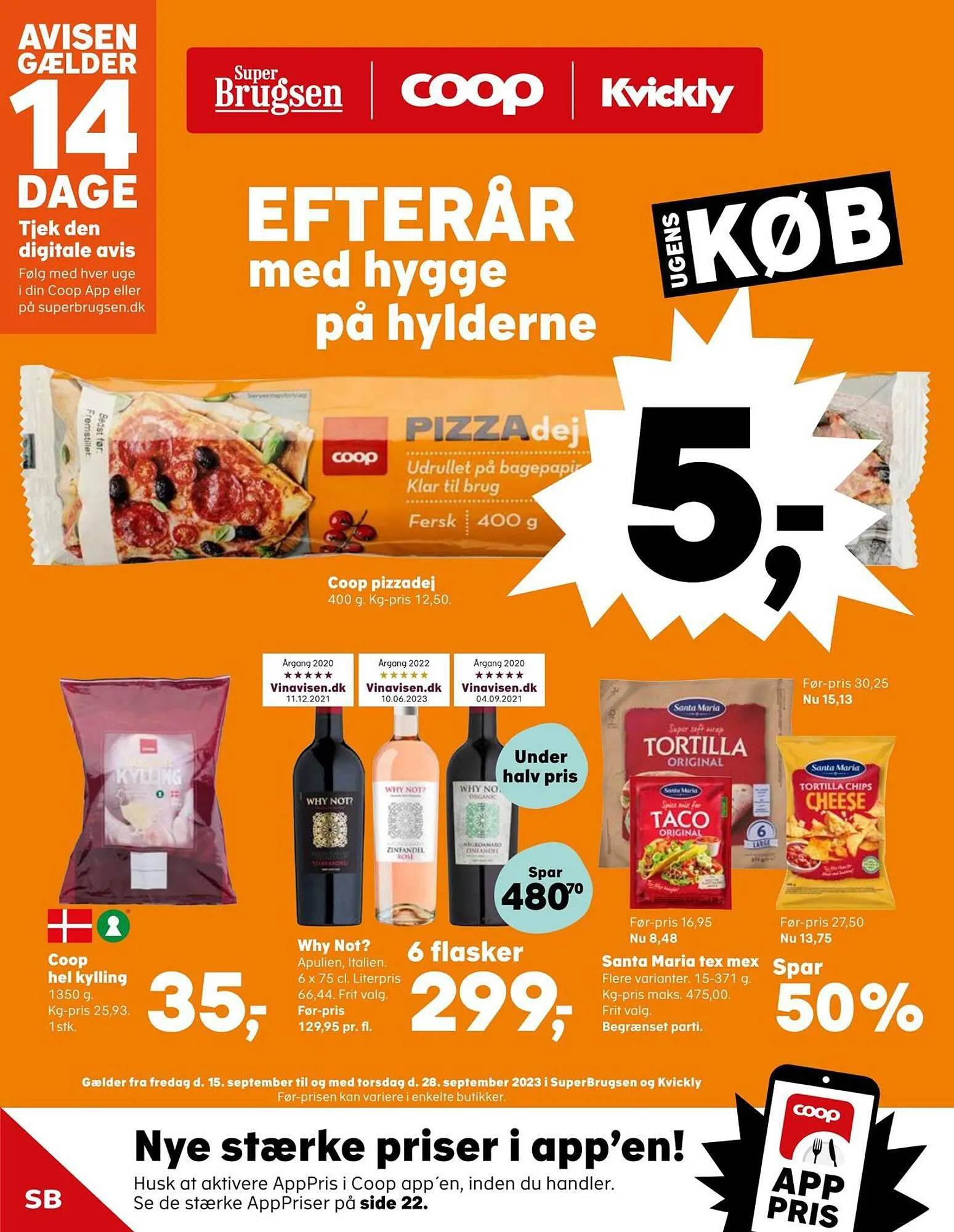 SuperBrugsen tilbudsavis Gyldig indtil 14. september - 28. september 2023 - tilbudsavis side 1