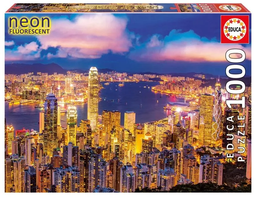Puslespil hong kong skyline neon 1000 brikker