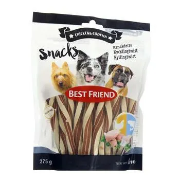 Best Friend Snacks Kyllingtwist Chicken & Codfisk 275g