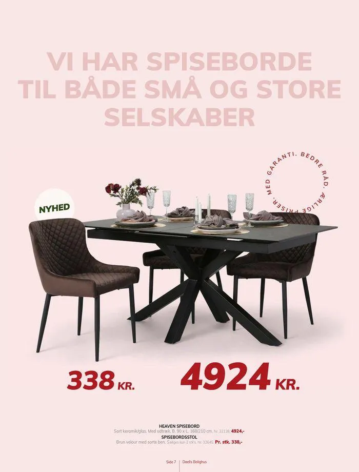 Daells Bolighus Inspiration til spisestuen Gyldig indtil 19. juli - 2. august 2024 - tilbudsavis side 7