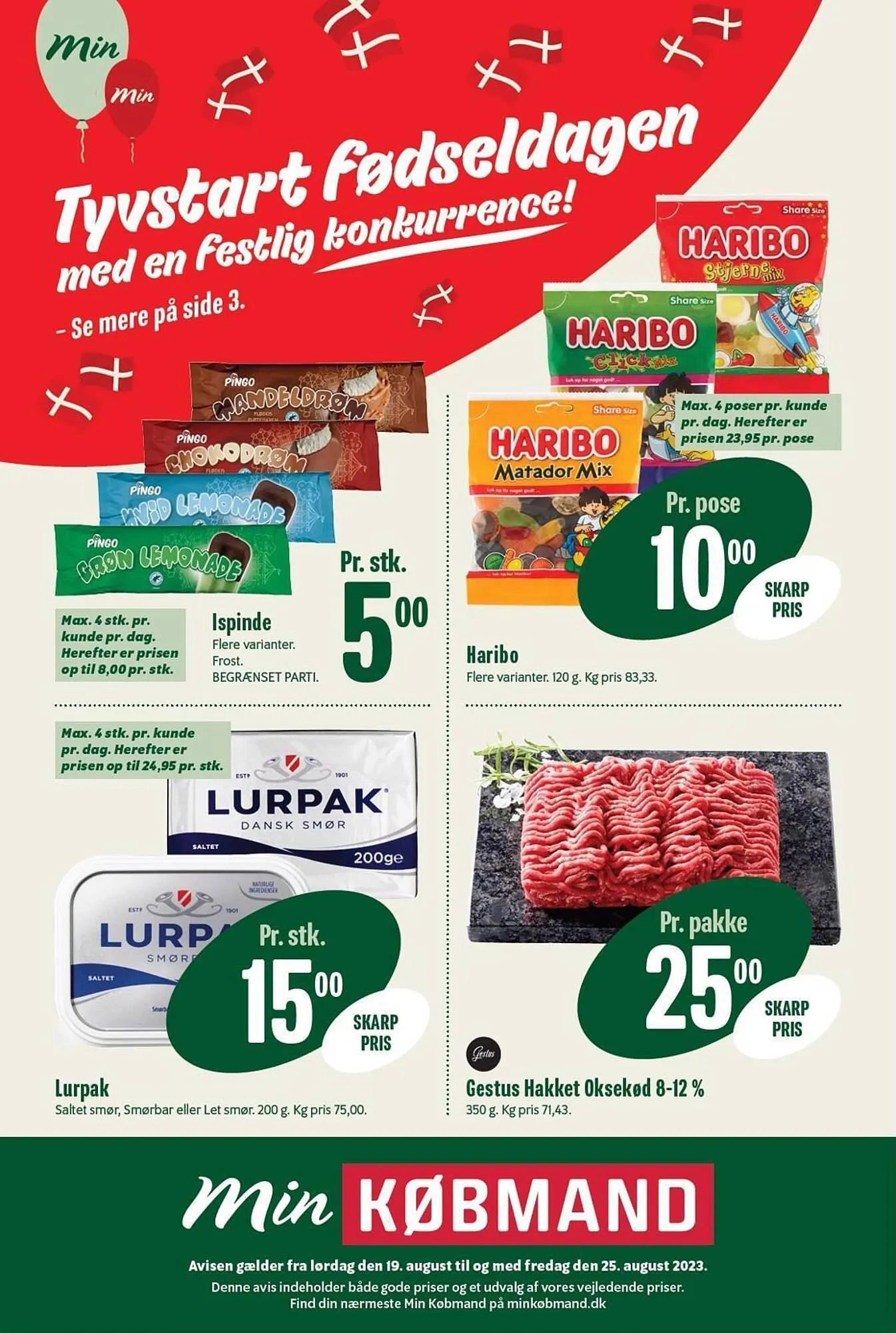 Min Købmand tilbudsavis Gyldig indtil 19. august - 25. august 2023 - tilbudsavis side 1