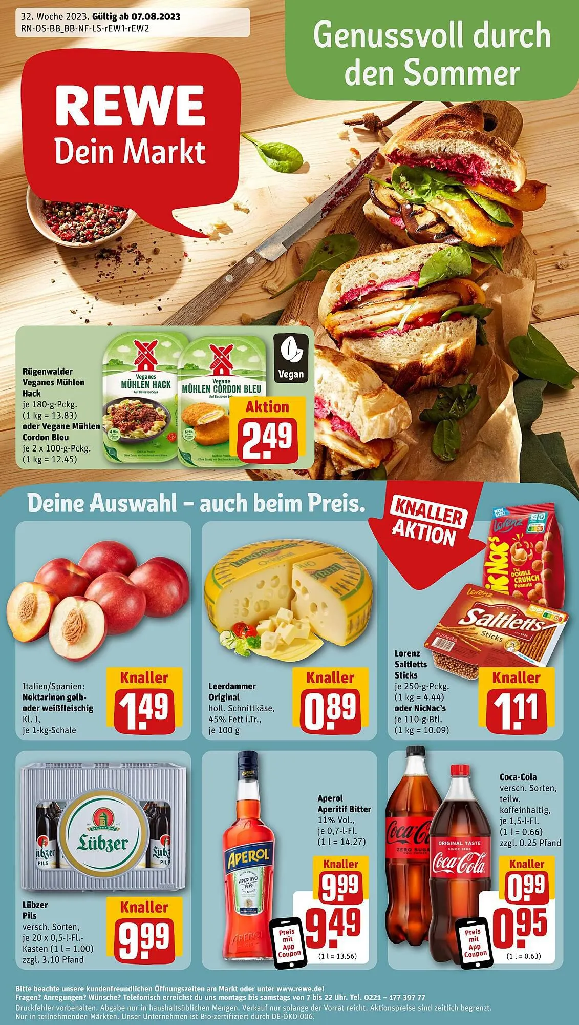 REWE tilbudsavis Gyldig indtil 7. august - 12. august 2023 - tilbudsavis side 1