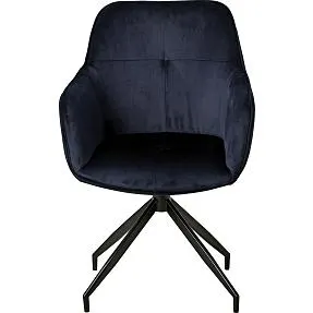 Nexø spisebordsstol - mørkeblå velour