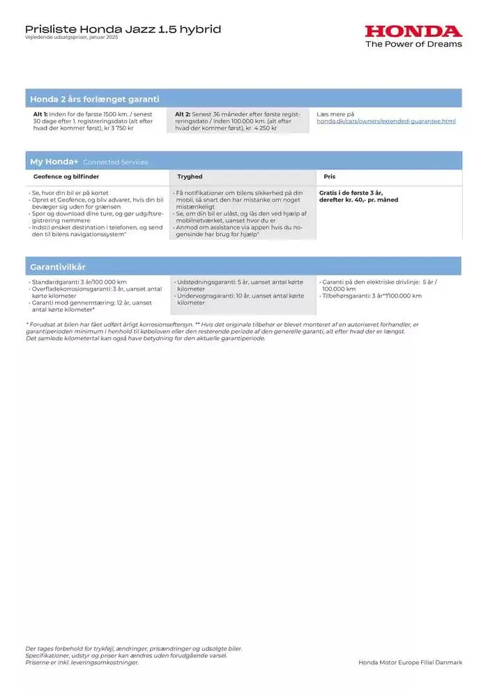Honda Jazz Hybrid prisliste Gyldig indtil 1. januar - 1. januar 2026 - tilbudsavis side 3