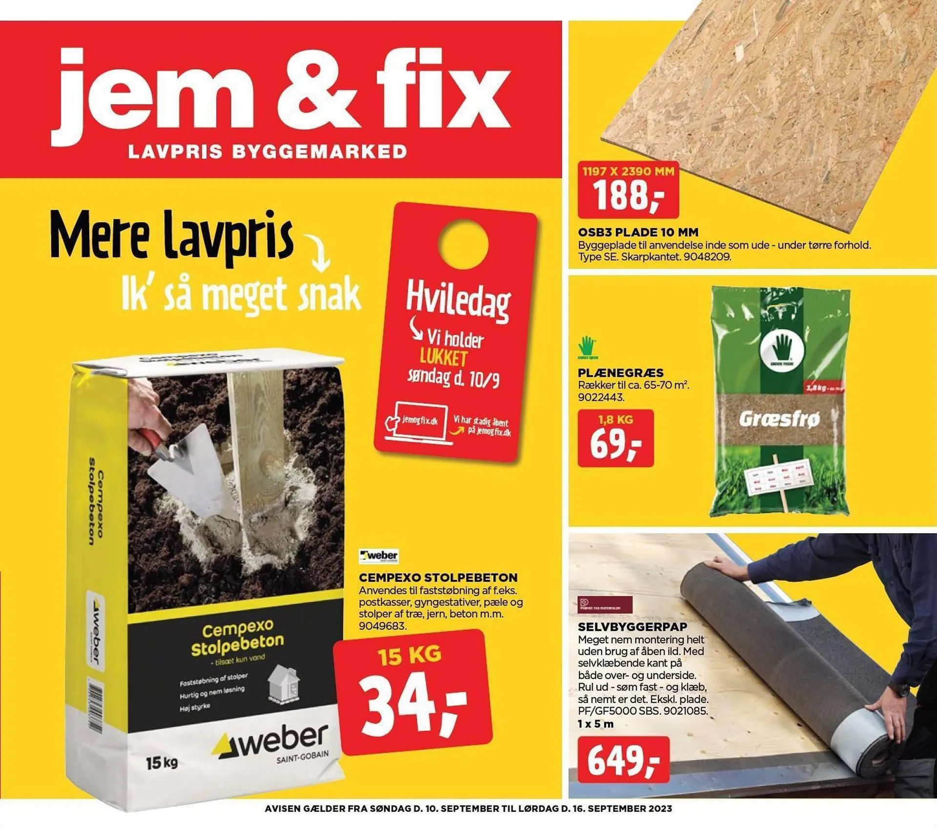 jem & fix tilbudsavis Gyldig indtil 10. september - 16. september 2023 - tilbudsavis side 1