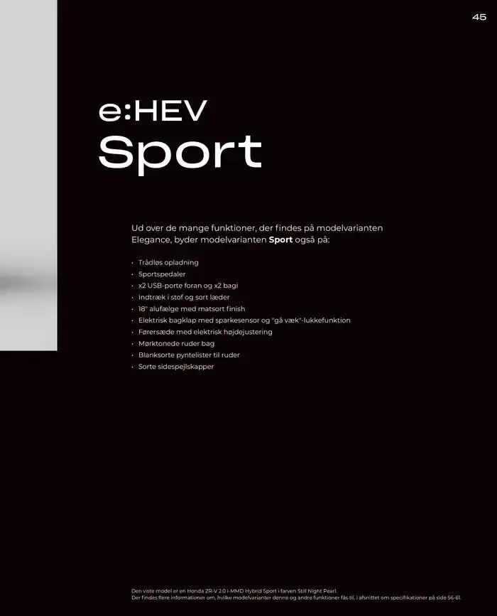 Honda ZR-V Brochure Gyldig indtil 22. februar - 22. februar 2026 - tilbudsavis side 45