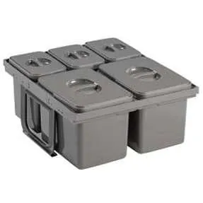 Intra Juvel JAZZ 60-5 affaldssortering 230x540x461 mm til køkkenskuffe grå