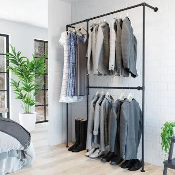 TØJSTATIV, VANDRØR A SORT MAT, 152X32X21