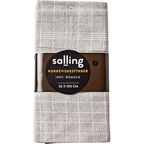 Kokkeviskestykke - grå med hvid tern