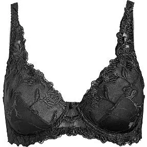 VRS dame bøjle-BH med broderi str. E80 - sort