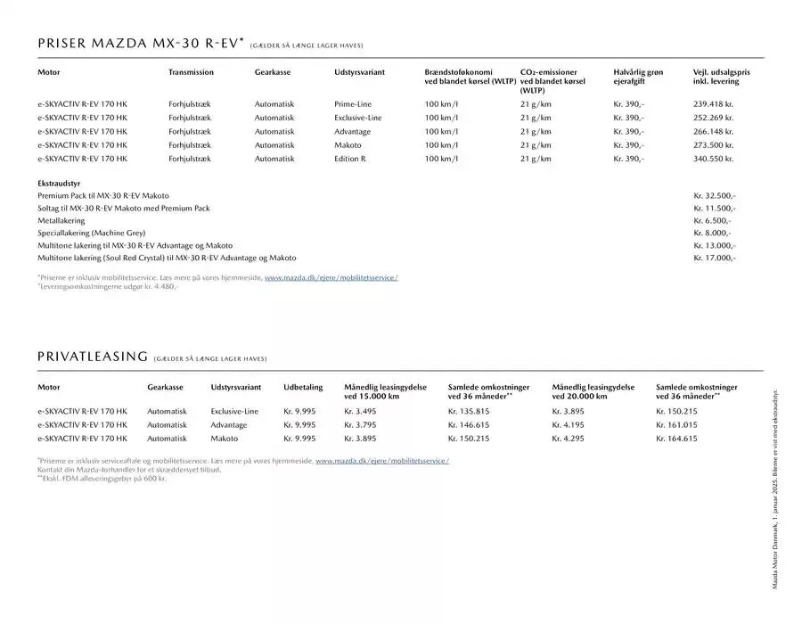 Mazda MX-30 ! Gyldig indtil 21. januar - 31. december 2025 - tilbudsavis side 9