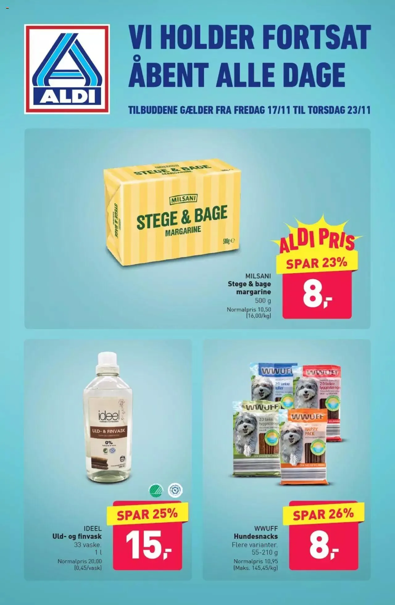 Aldi - Tilbudsavis Gyldig indtil 17. november - 23. november 2023 - tilbudsavis side 1