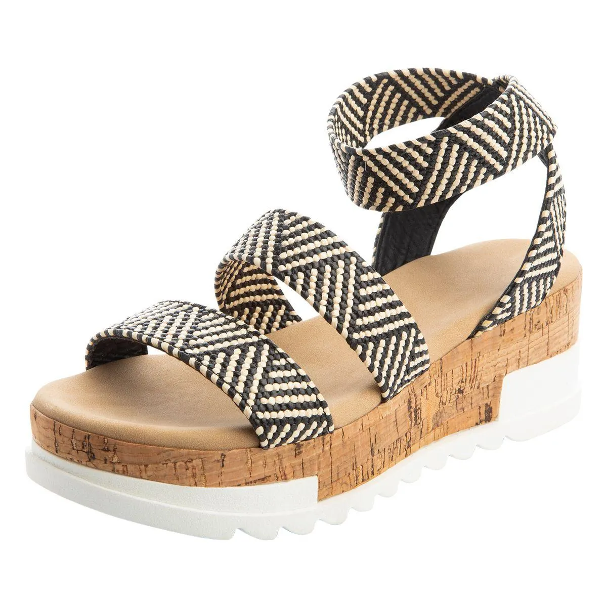 Sandalias Raffia Sandi con plataforma tipo cuña para mujer