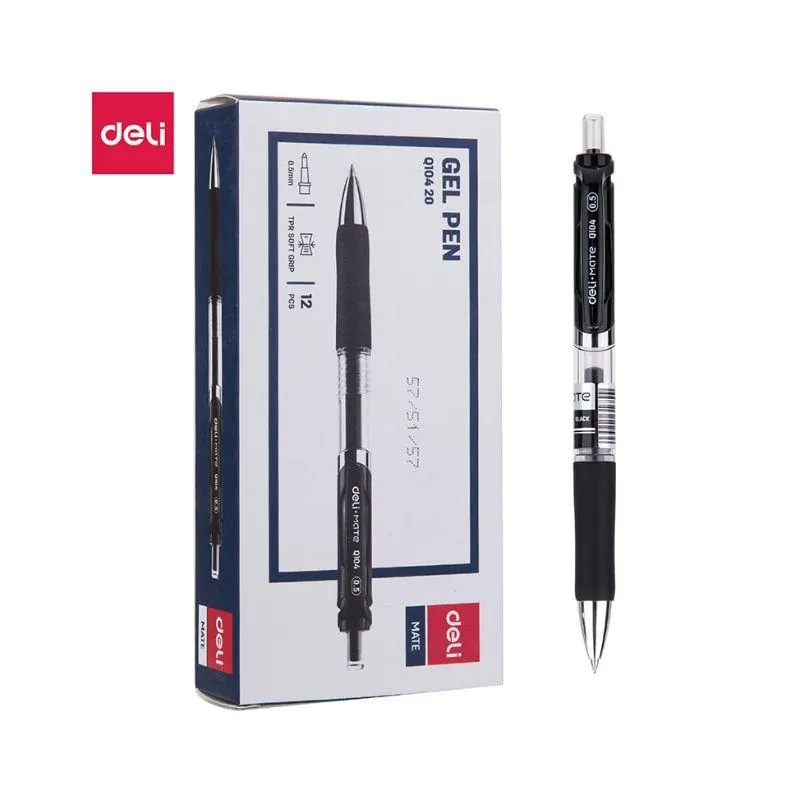 Bolígrafo Deli Tinta Gel 05mm Retráctil Negro X 695057544