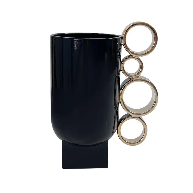 Florero Muse Blanco Gold 30cm