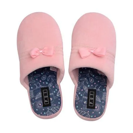 Pantufla Destalonada Dama Puff Plantilla Sublimada Rosado - Varias Tallas