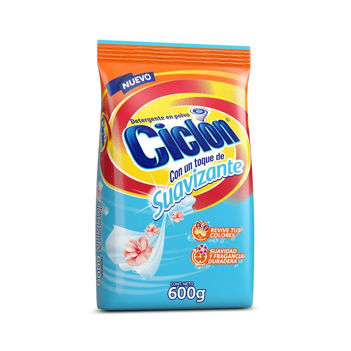 Detergente en Polvo Ciclón con Suavizante 600 g