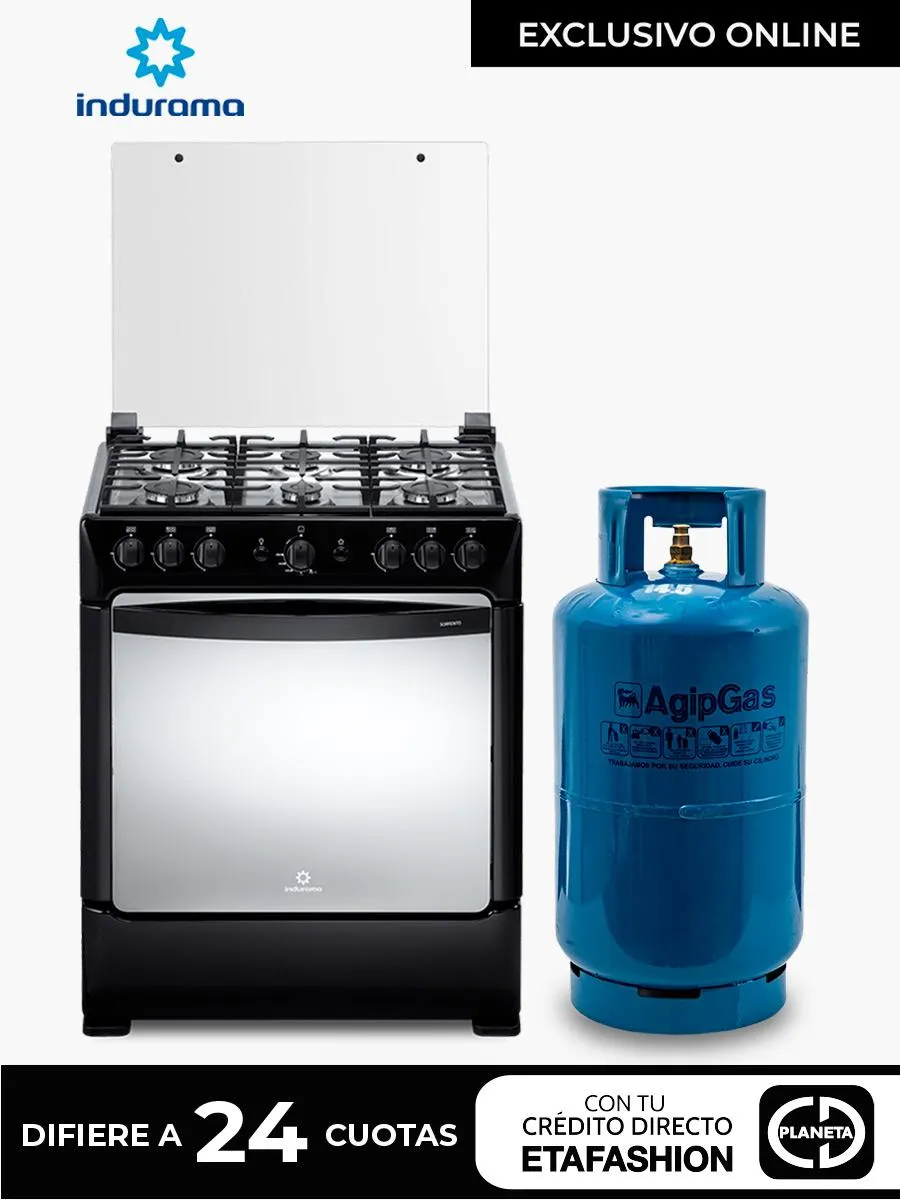 Combo Cocina Indurama Sorrento Zafiro + Cilindro de Gas