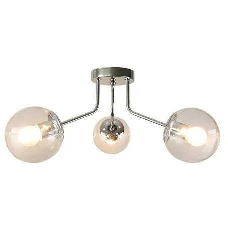Lámpara de Techo Home Delight Brisa Vidrio/Metal Cromada E27 – 3 Luces