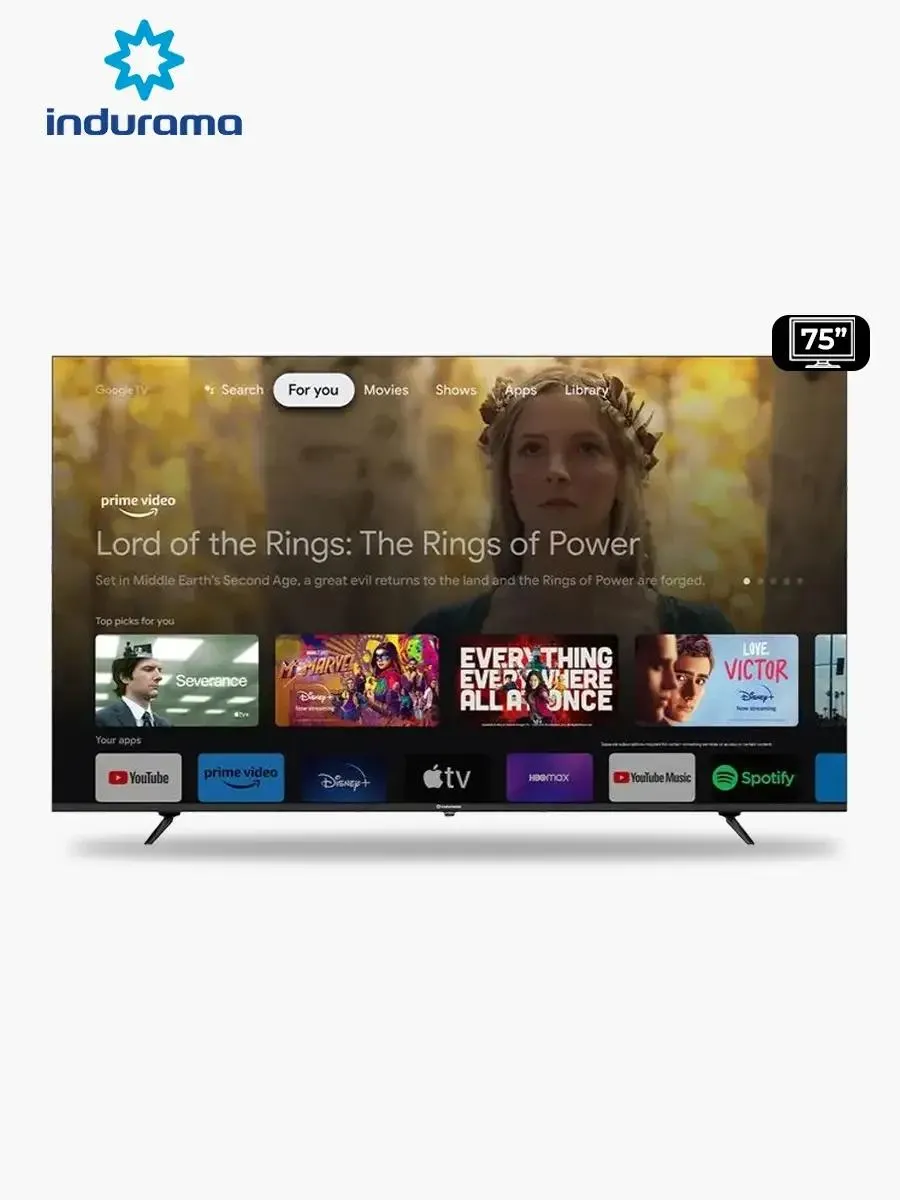 Smart TV Indurama QLED 75” 75TIKJQLED – 4K UHD | Negro