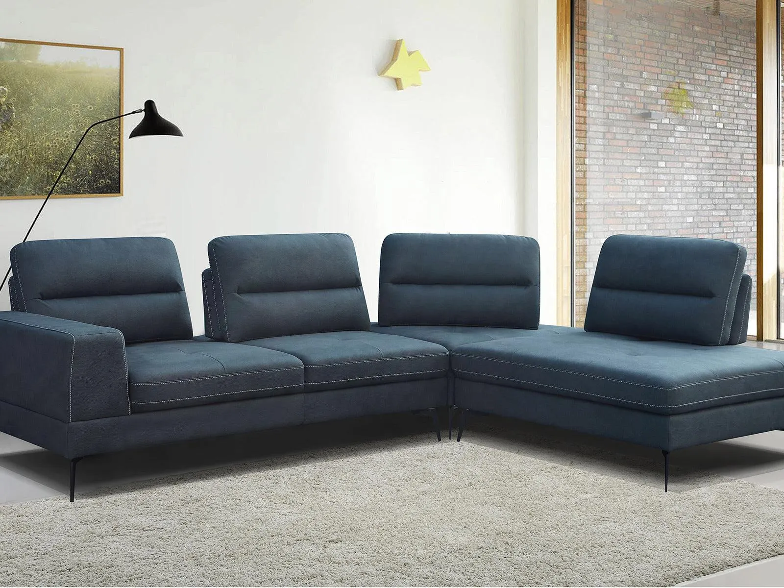 Sala Flavio Mod 3P Chaise C/Azul