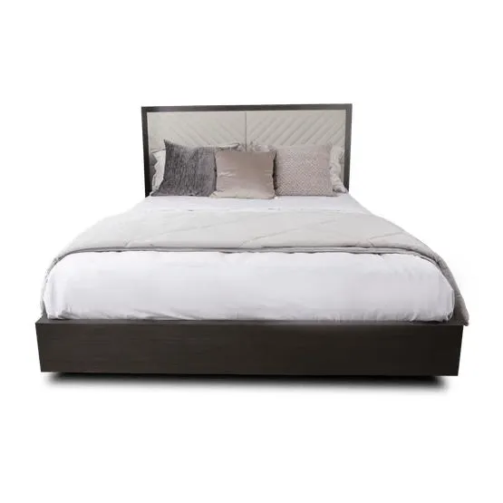 Cama Alpi |Queen 2½ Plazas Bi Color Negro - Walnut - Negro -Walnut