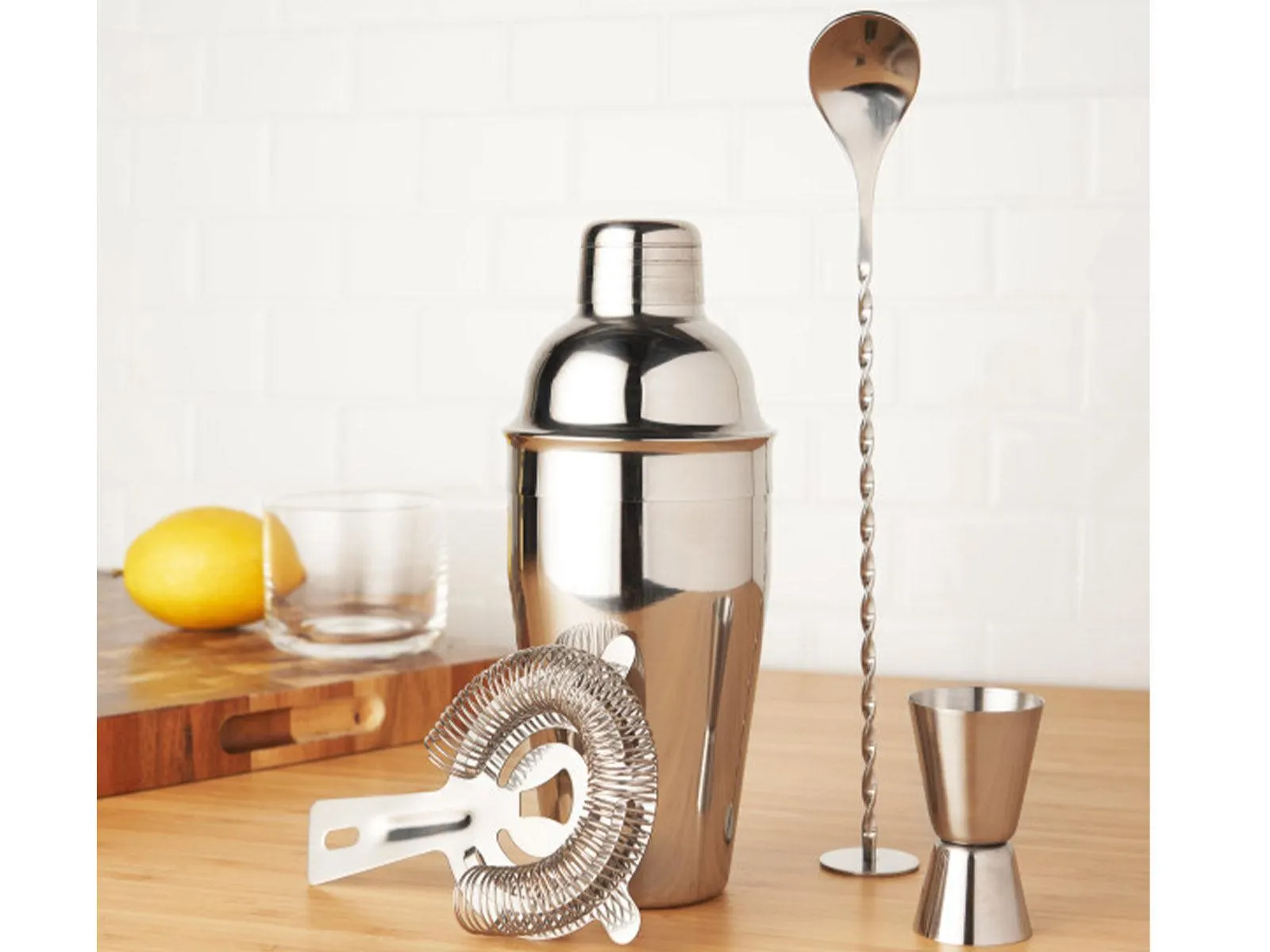 Juego Accesorios Bar Acero Inoxidable C/Plateado