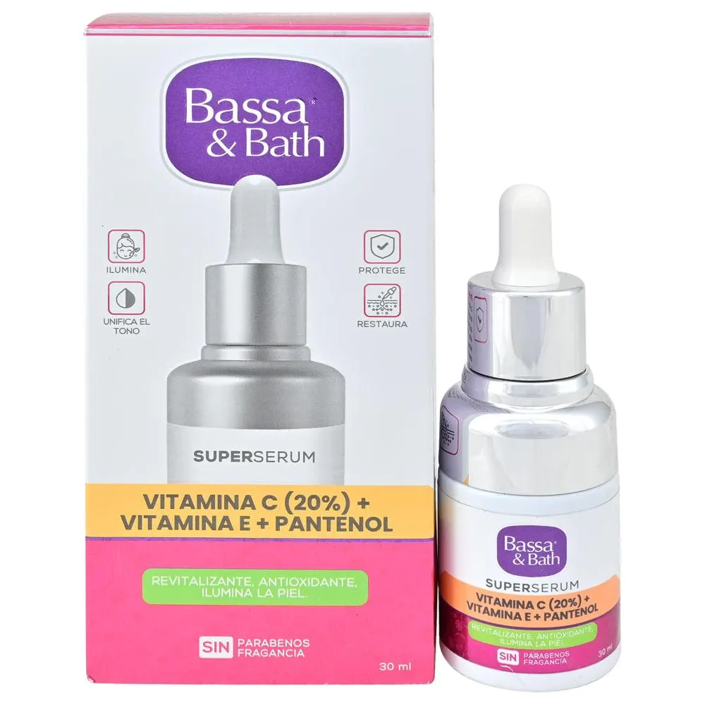 Bassa & Bath Serum Vitamina C + Vitamina E + Pantenol 30 ml