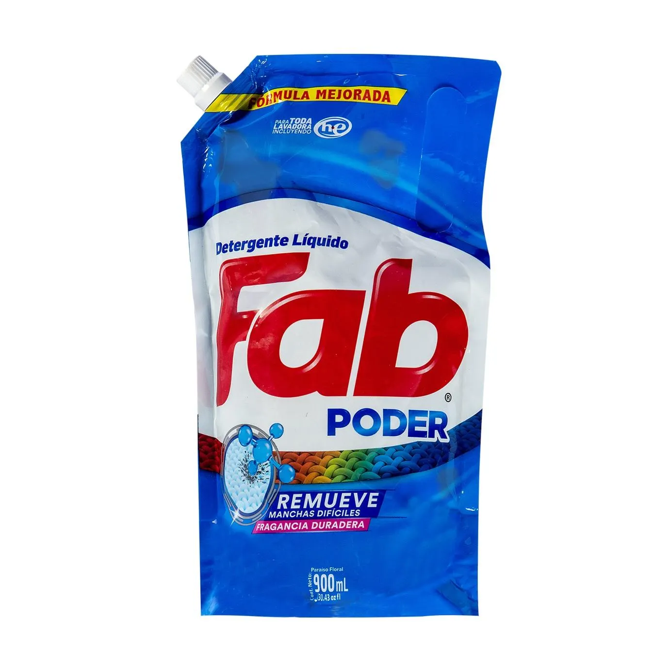 Detergente Líquido Fab Poder Doypack 900 ml