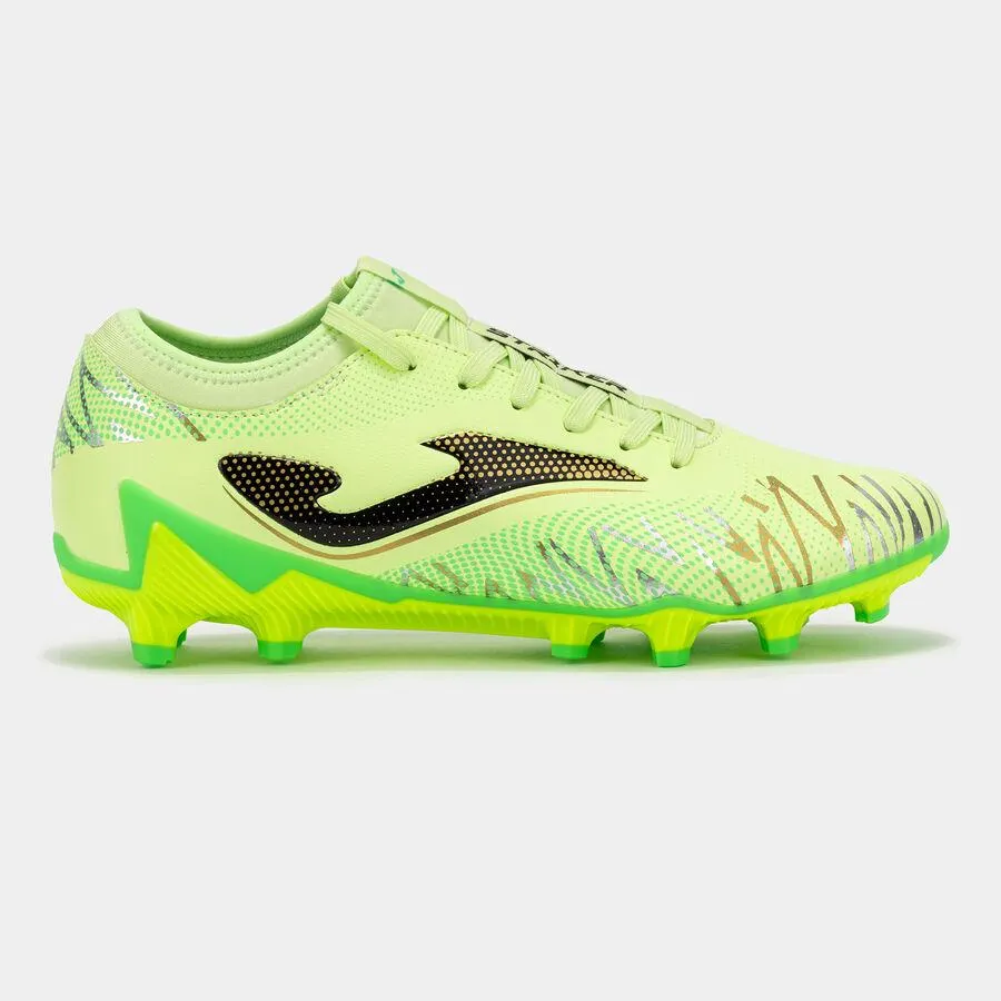 Botas fútbol Striker 26 terreno firme FG verde flúor