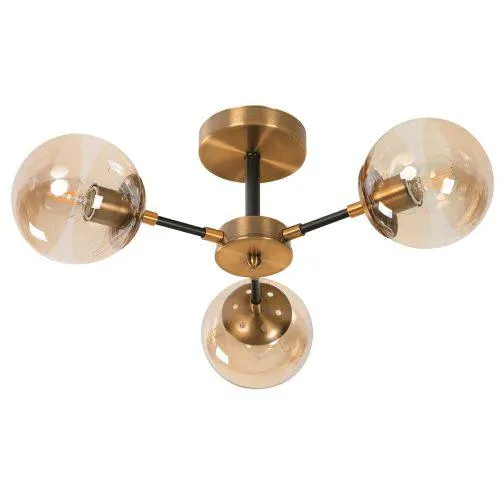 LAMPARA DE TECHO DORADO SATINADO 3L E27