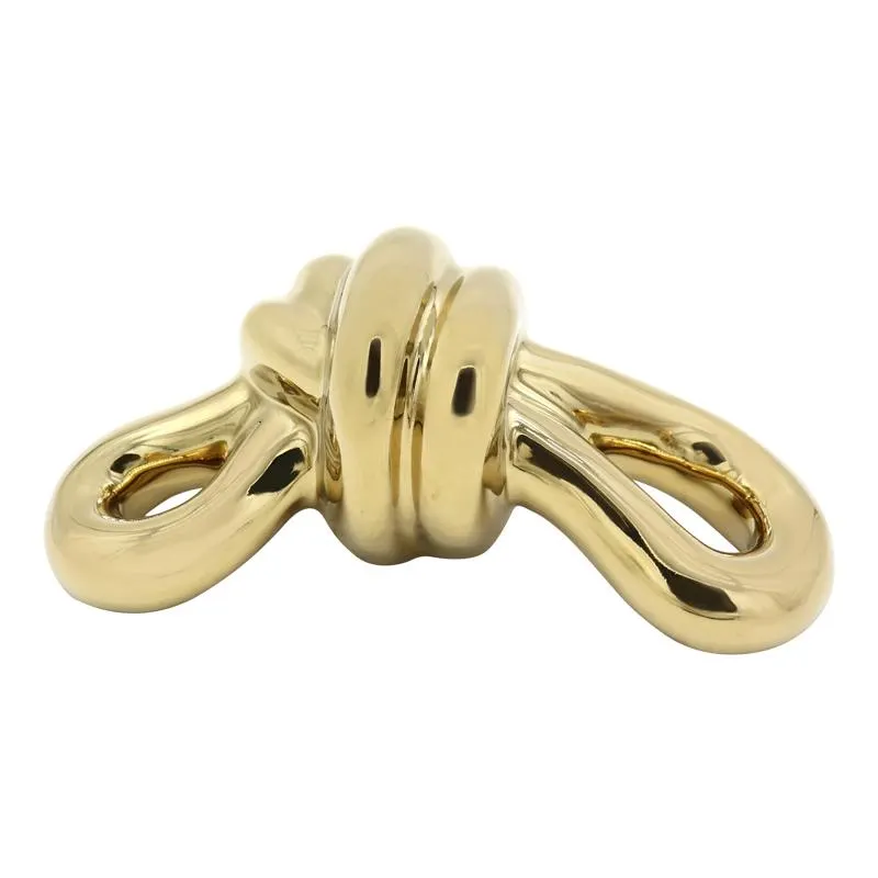 Adorno Cerámica Diseño de Soga 9x18cm Oro