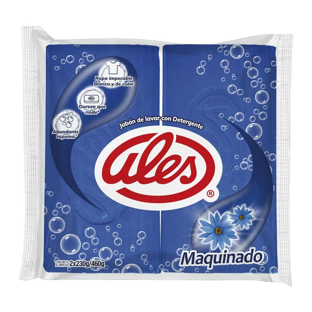 Pack 2 Uds Jabón de Lavar Ales Azul Maquinado Clásico 230g