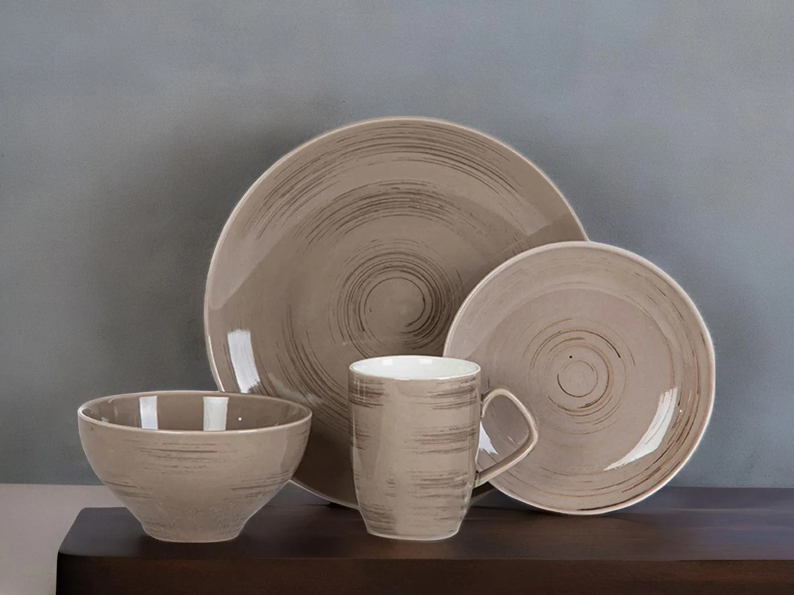 Set Vajilla 16pcs Shell C/Cafe