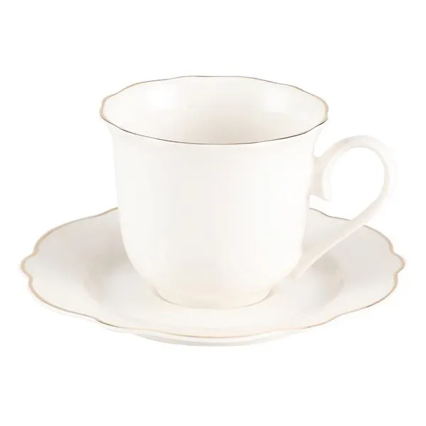 Taza con Plato Petal Gold 280 ml