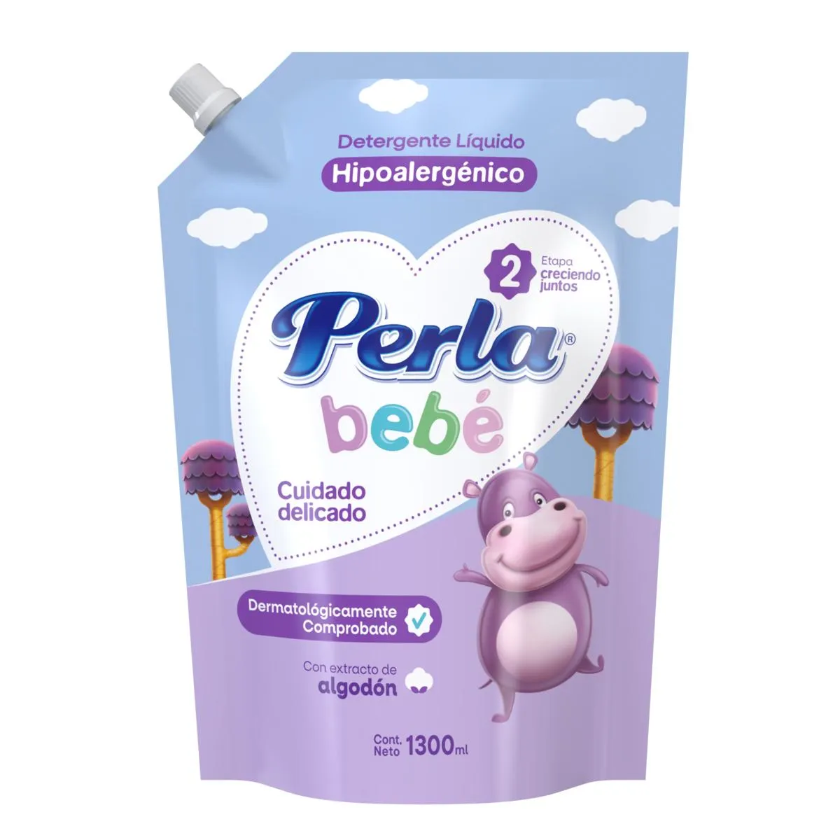 Detergente Líquido Perla Bebé Doypack 1.3 L