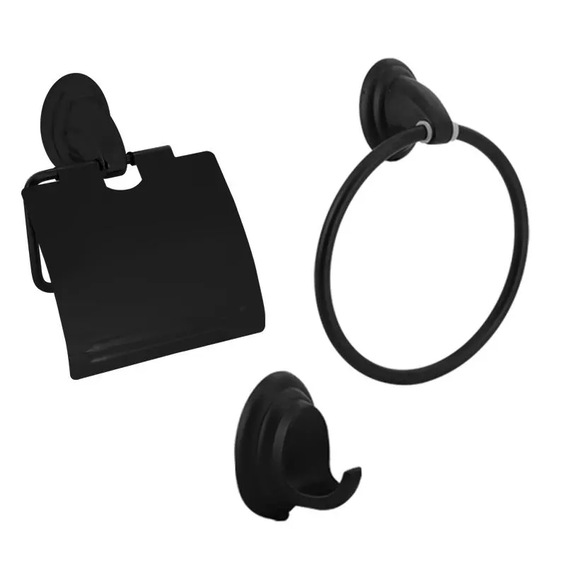 Accesorios de Baño Onix Negro Mate 3 Piezas
