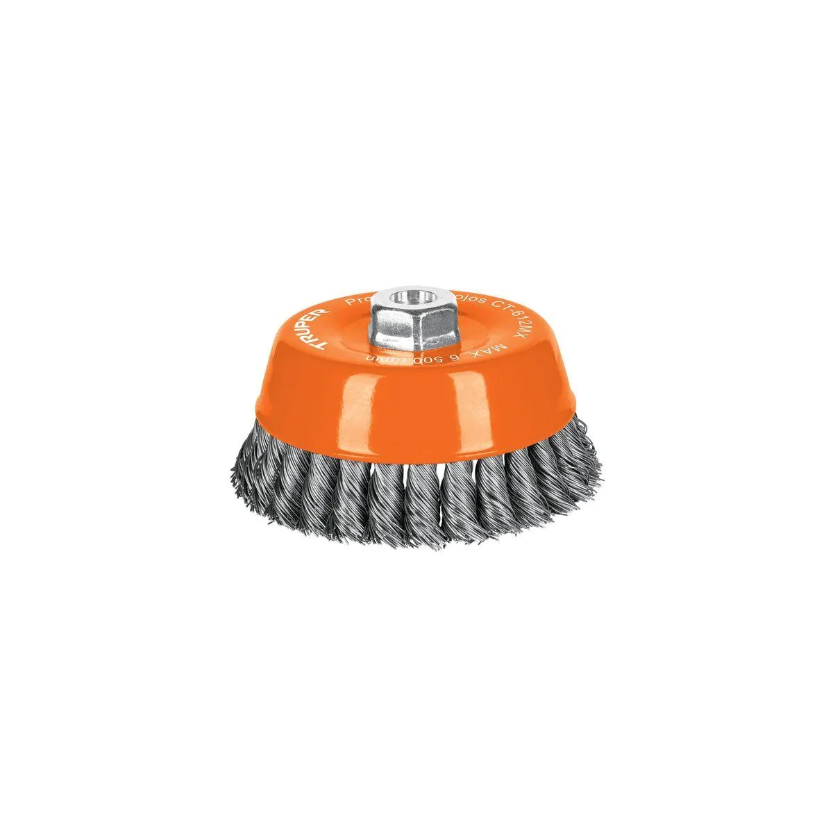 Carda copa 5" alambre trenzado grueso, eje M14 - TRUPER