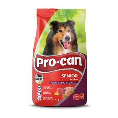 PROCAN PARA PERRO SENIOR TODAS LAS RAZAS SABOR A POLLO, CARNE Y CEREALES