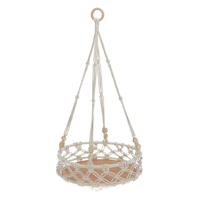 Bandeja Colgante Tejida Madera 33cm