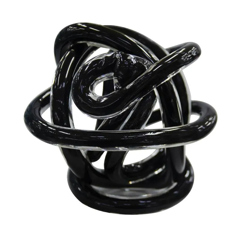 Adorno Nudo de Vidrio Negro 12cm