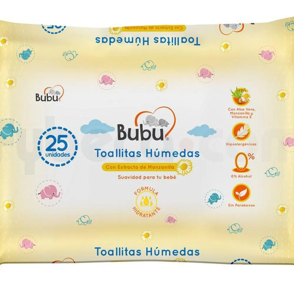 Pañitos Húmedos Bubu Manzanilla Paquete