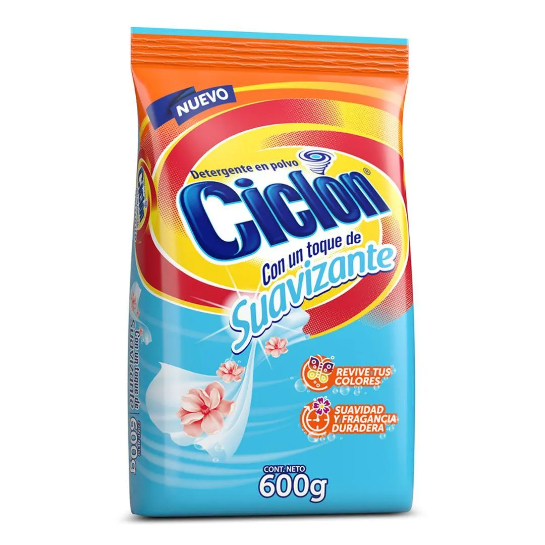 Detergente en Polvo Ciclón con Toque Suavizante 600g