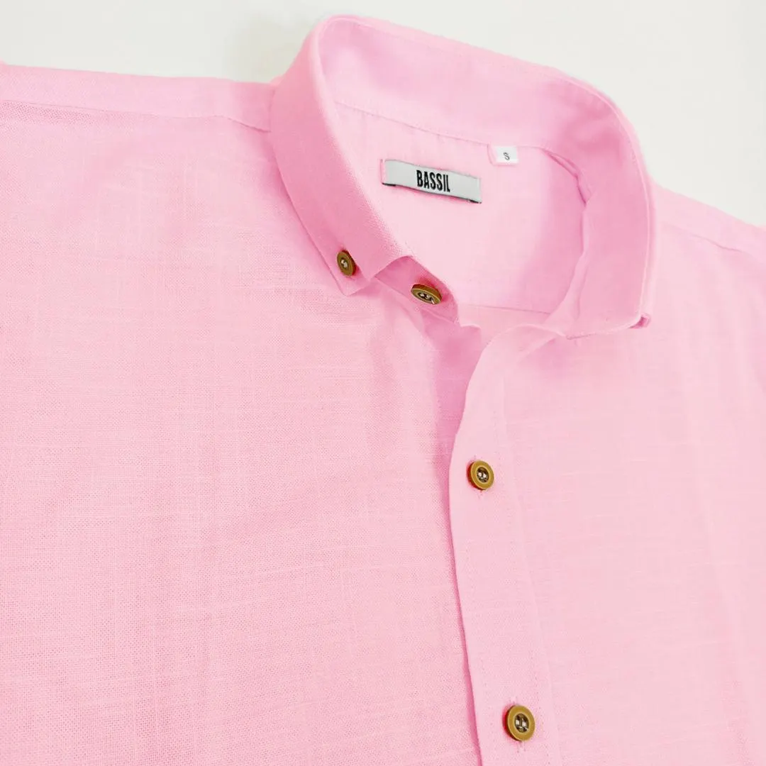 CAMISA DE LINO ROSADA