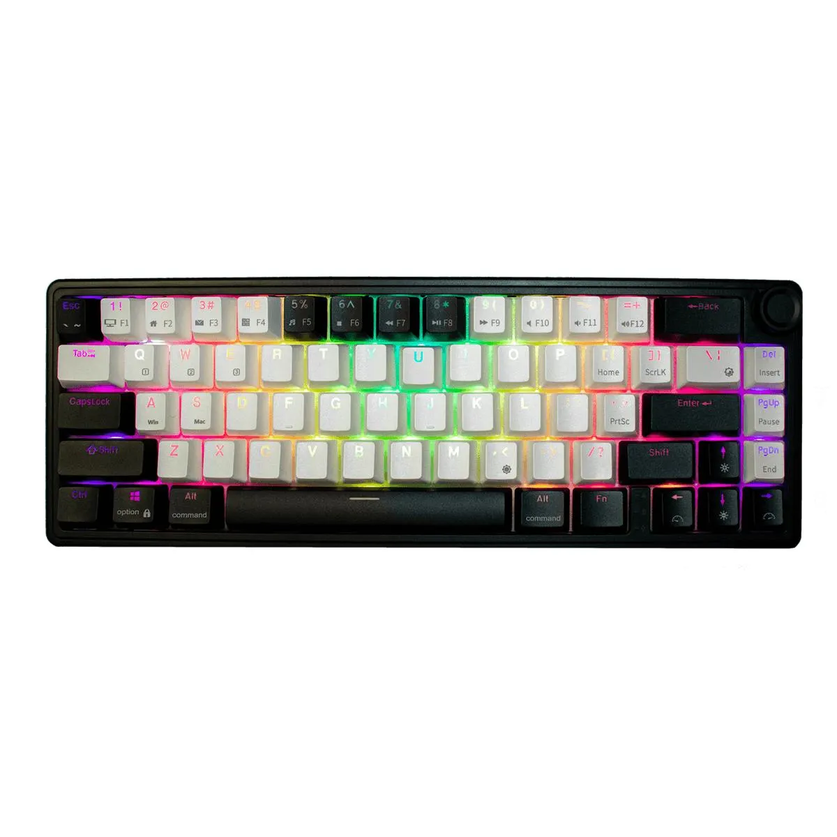 Teclado Gaming Wifi + Bt + Usb Mecánico Okami EX65 Switch Azul Rgb Bl/Negro
