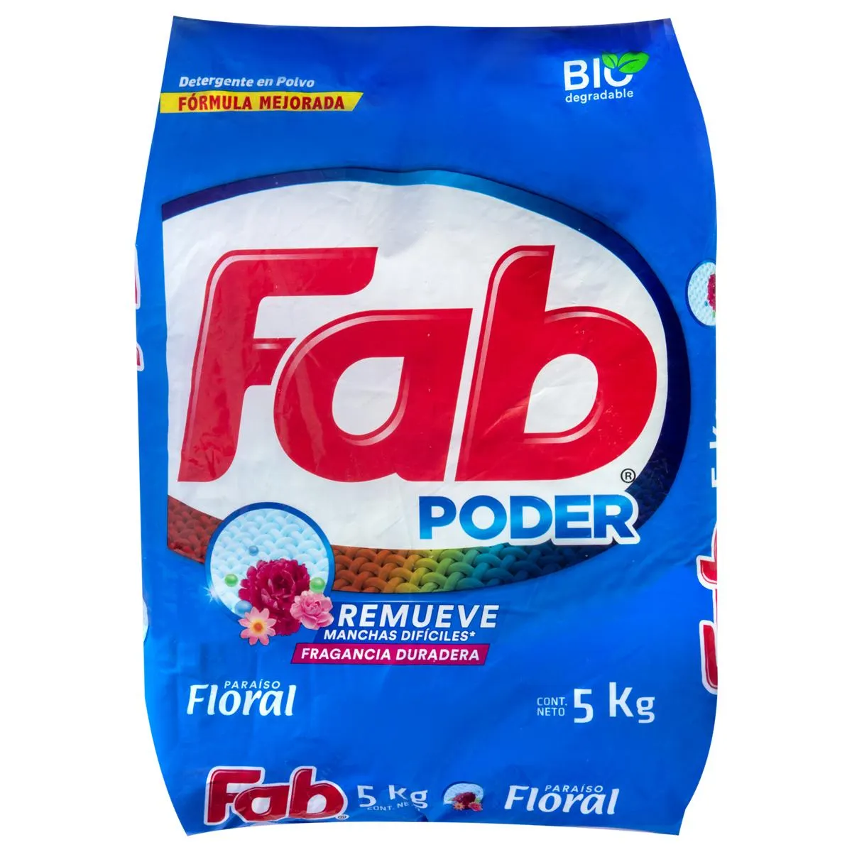 Detergente en Polvo Fab 3 Paraíso Floral 5 kg
